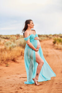 Maternity photo of woman at Red Sands.