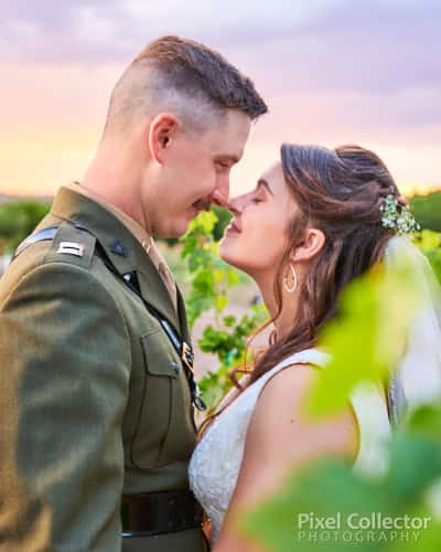 Stormy sunset wedding photography.