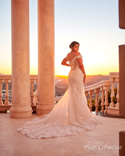 Bridal photography at sunset.